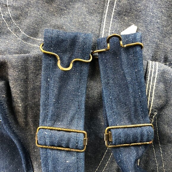 Big Ben Mens Denim Bib Overalls 38x32 Blue 100% Cotton Straight Leg Retro Y2K - Picture 12 of 14